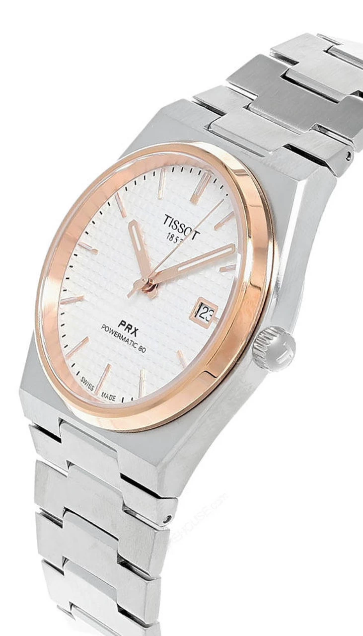 TISSOT PRX Powermatic 80 40MM Silver Dial Rose-G Men's Watch T137.407.21.031.00 2 TISSOT PRX Powermatic 80 40MM Silver Dial Rose-G Men's Watch T137.407.21.031.00 - Image 2
