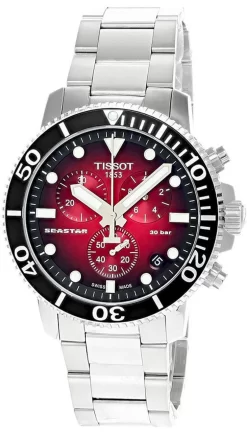 TISSOT Seastar 1000 CHRONO 45.5MM SS Red Dial Men's Watch T1204171142100