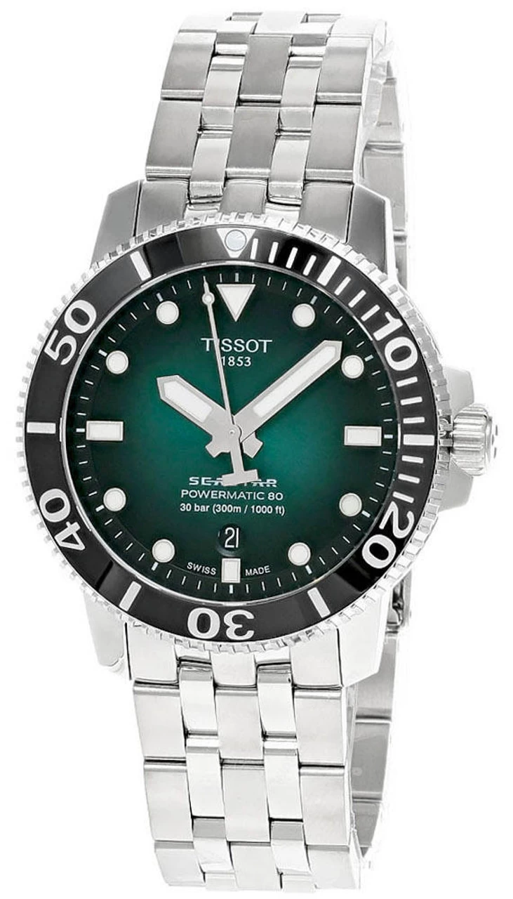 TISSOT Seastar 1000 Powermatic 80 Green Dial 43MM SS Men's Watch T120.407.11.091.01 1 TISSOT Seastar 1000 Powermatic 80 Green Dial 43MM SS Men's Watch T120.407.11.091.01