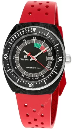 TISSOT Sideral S Powermatic 80 41MM Red Rubber Men's Watch T145.407.97.057.02