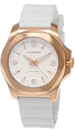 VICTORINOX I.N.O.X. 37MM WHT Dial Rubber Strap Women's Watch 241954