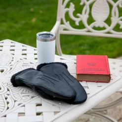 Women’s Three-Point Faux Fur-Lined Leather Mittens 37 Women’s Three-Point Faux Fur-Lined Leather Mittens -Fashion Accessories Shop womens black leather mittens