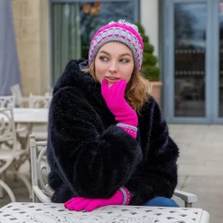 Women's Chunky Cable Knit Bobble Hat -Fashion Accessories Shop womens chunky cable knit bobble hat pink