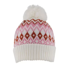 Women’s Jacquard Fair Isle Knitted Bobble Hat 8 Women’s Jacquard Fair Isle Knitted Bobble Hat -Fashion Accessories Shop womens fair isle knitted bobble hat raspberry