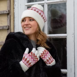 Women’s Jacquard Fair Isle Knitted Bobble Hat 9 Women’s Jacquard Fair Isle Knitted Bobble Hat -Fashion Accessories Shop womens fair isle knitted hat 1