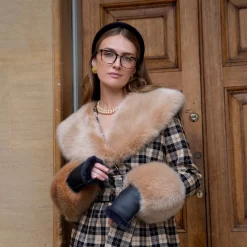 Women's Fingerless Sheepskin Mittens -Fashion Accessories Shop womens fingerless mittens black