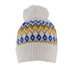 Womenâs Jacquard Fair Isle Knitted Bobble Hat