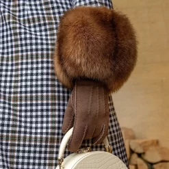 Women’s Handsewn Three-Point Lambskin Gloves -Fashion Accessories Shop womens lambskin gloves mahogany 2