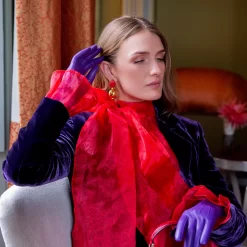 Women's Three-Point Lined Leather Gloves -Fashion Accessories Shop womens leather gloves amethyst 2