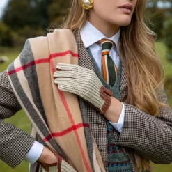 Women's Handsewn Crochet-Back Imitation Peccary Leather Driving Gloves 16 Women's Handsewn Crochet-Back Imitation Peccary Leather Driving Gloves -Fashion Accessories Shop womens leather gloves crochet back cognac 2