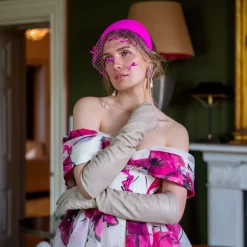 Women's Single-Point Long Above-Elbow Lined Leather Gloves -Fashion Accessories Shop womens long leather gloves ivory