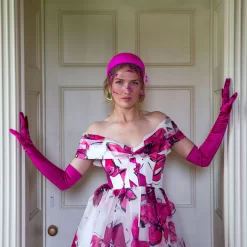 Women's Long Opera Satin Gloves -Fashion Accessories Shop womens long opera satin gloves fuchsia