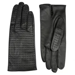 Women’s Perforated Leather Gloves -Fashion Accessories Shop womens perforated leather gloves black both gloves