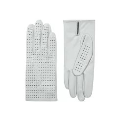 Women’s Perforated Leather Gloves -Fashion Accessories Shop womens perforated leather gloves both gloves silver