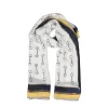 Women’s Chain Print Silk-Like Lightweight Scarf With Border