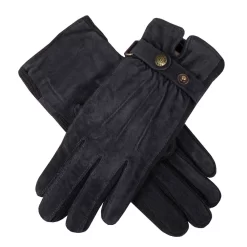Women's Three-Point Fleece-Lined Suede Gloves -Fashion Accessories Shop womens suede gloves navy scaled