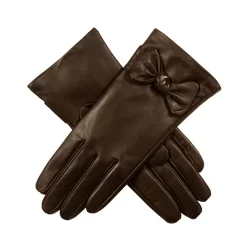 Women’s Touchscreen Wool-Lined Leather Gloves With Bow -Fashion Accessories Shop womens touchscreen leather gloves with a bowmocca